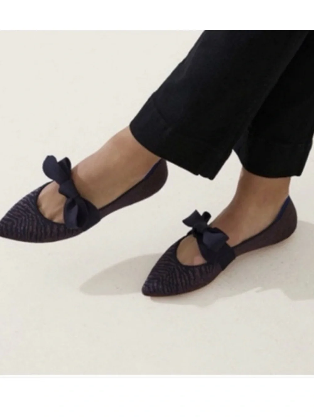 Women's Rothy's Retired The Point Mary Jane Twilight Flats with Bow Size 9 1010
